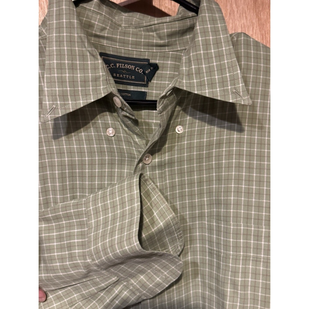 CC Filson XL Long Sleeve Button Up Green